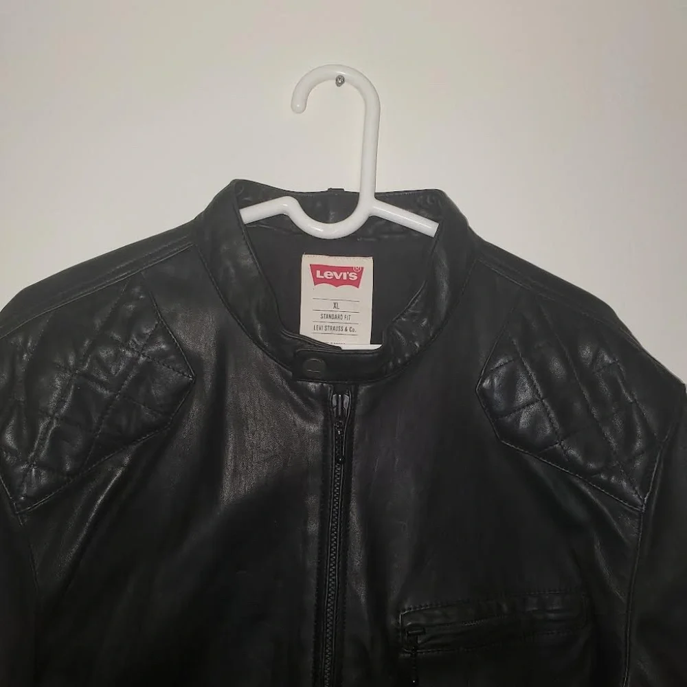 Mens Premium Black Cafe Racer Lambskin Leather Jacket - Picture 2 of 16